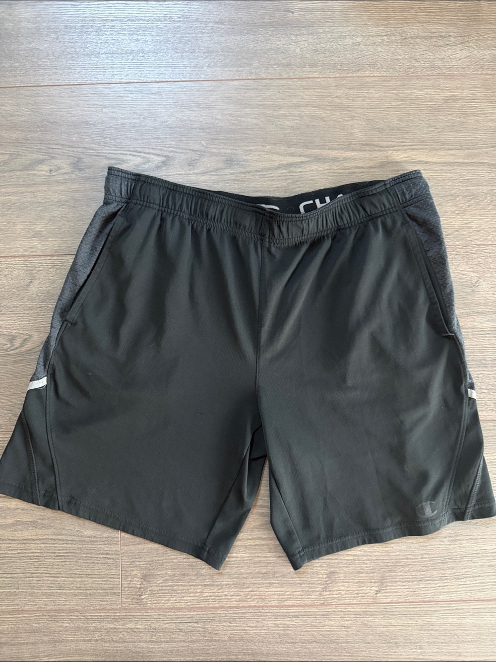 Champion Men's Large Athletic Shorts Black Pull On Elastic Waistband Sporty
